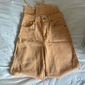Orange zara straight leg jeans